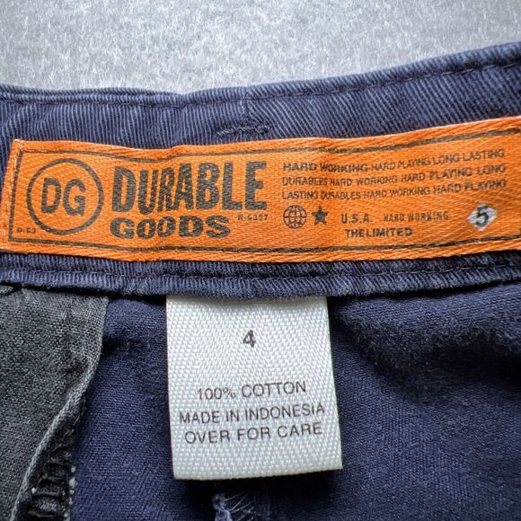 Durable Goods Women's Chino Camp Shorts Size 4 Navy Pleated Cotton - Picture 3 of 8